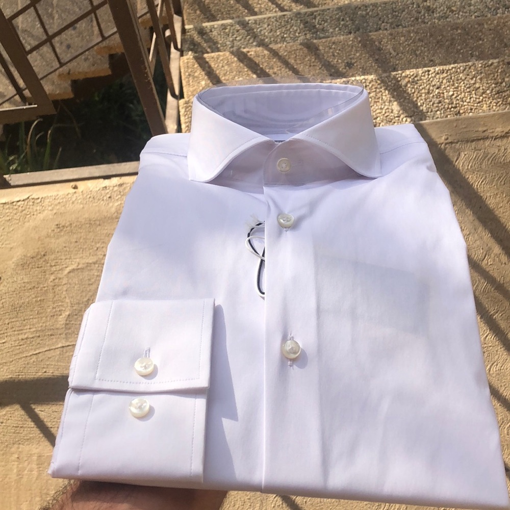Brand new white, slim fit dress shirt from BOSS.